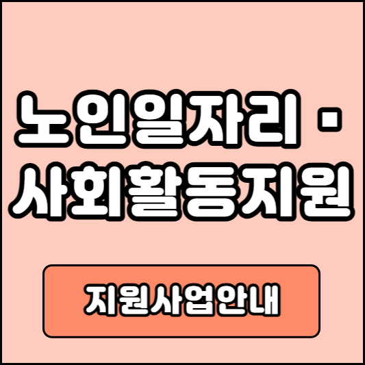 노인일자리 및 사회활동 지원사업 안내