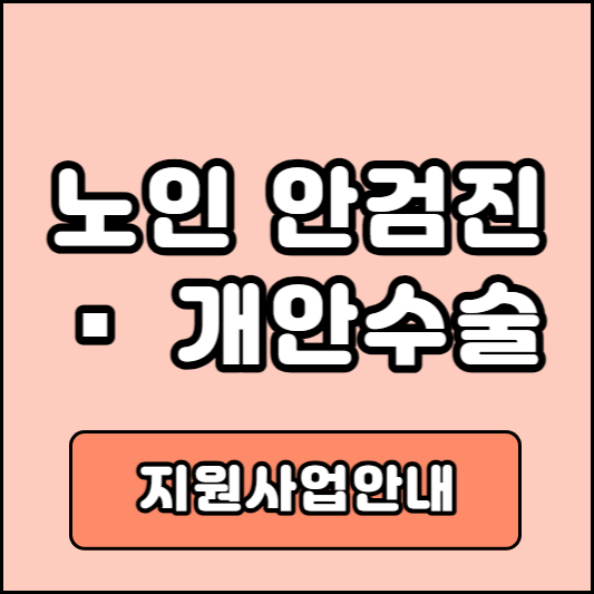 노인 안검진 및 개안수술 지원사업안내